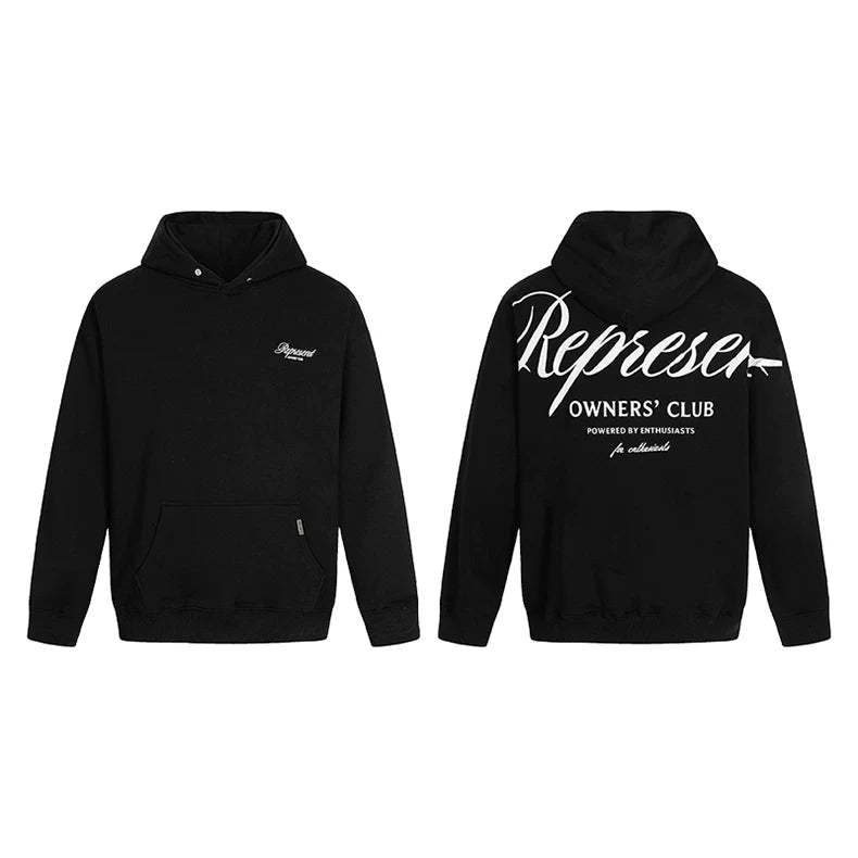 Represent Owners' Club Script Heavyweight Hoodie - Black