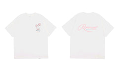 Represent Palm Tree & Cursive Script Graphic T-Shirt - White/Pink