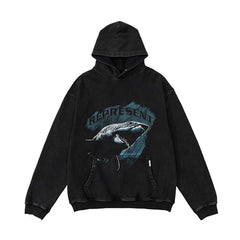 Represent Shark Graphic Heavyweight Hoodie - Vintage Black