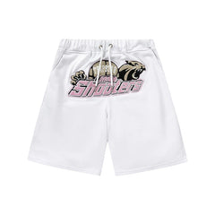 Trapstar London Shooters Panther Patch Sweat Shorts - White/Pink