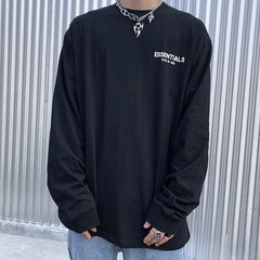 Fog Fear of God Essentials T Shirt Double Line Floral Long Sleeve High Street Loose Couple Bottoming Shirt Men