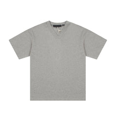 Fog Essentials T Shirts Spring/Summer FOG Season 9 Double Line Plastic Letter V-Neck Short Sleeves