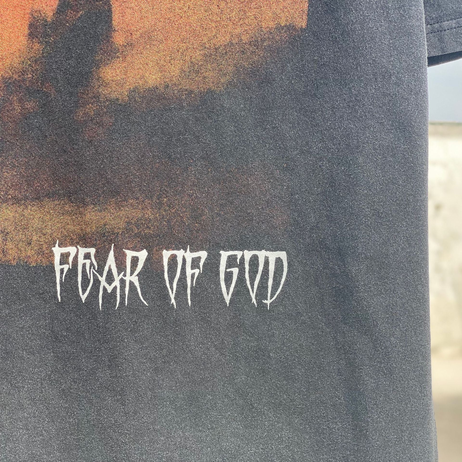 Fog Essentials T Shirts Spring and Summer FOG Joint Series Washing Water Old Crew Neck Pullover Short Sleeve