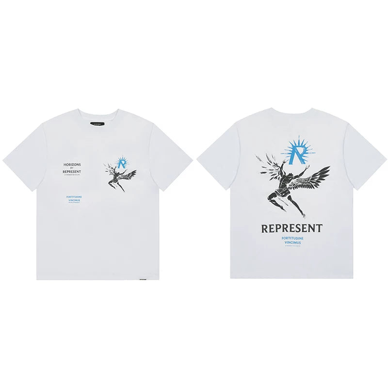 Represent Fallen Angel & Blue Sun Graphic T-Shirt - White