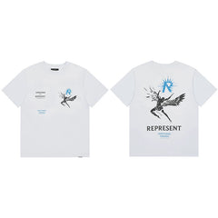Represent Fallen Angel & Blue Sun Graphic T-Shirt - White