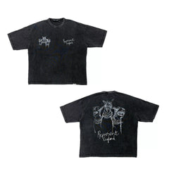 Represent Doberman & "Represent England" Graphic T-Shirt - Vintage Dark Grey