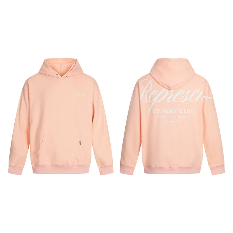 Represent Owners' Club Script Heavyweight Hoodie - Blush Pink