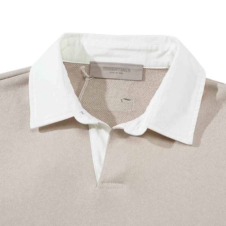 Fear of God Essentials 1977 Knit Polo Long Sleeve Fog Sweater for Men and Women