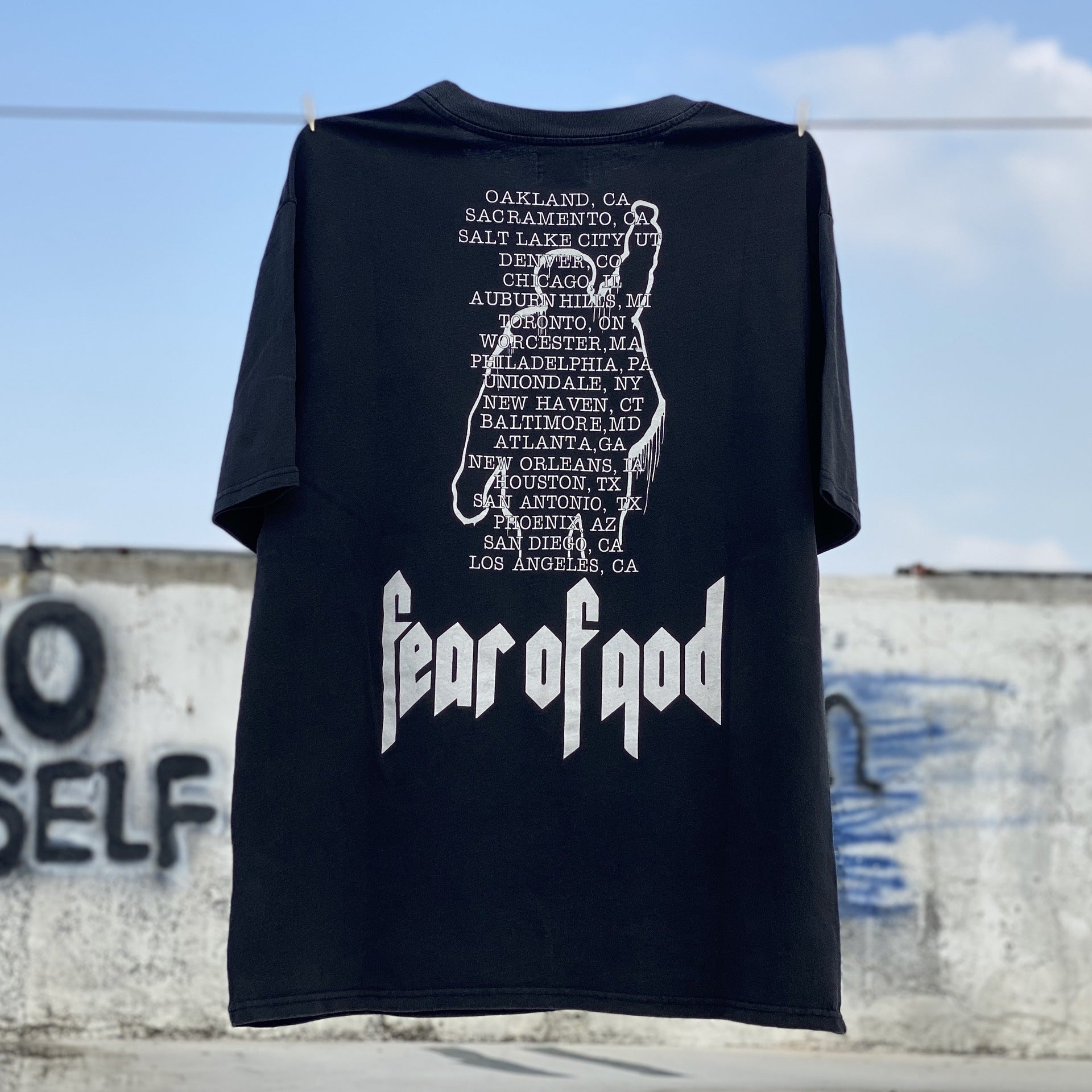 Fog Essentials T Shirts Summer FOG Los Angeles Battle Limited Crew Neck Short Sleeves