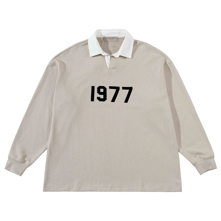 Fear of God Essentials 1977 Knit Polo Long Sleeve Fog Sweater for Men and Women