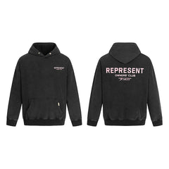 Represent Owners' Club Heavyweight Hoodie - Vintage Black/Pink
