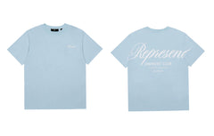 Represent Script Owners' Club Graphic T-Shirt - Light Blue/White