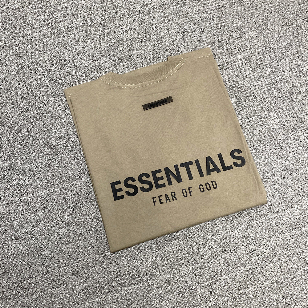 Fog Fear of God Essentials T Shirt Short Sleeve Back Three-Dimensional Letter Couple T-shirt