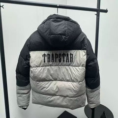 Trapstar Colorblock Hooded Puffer Jacket - Khaki/Black