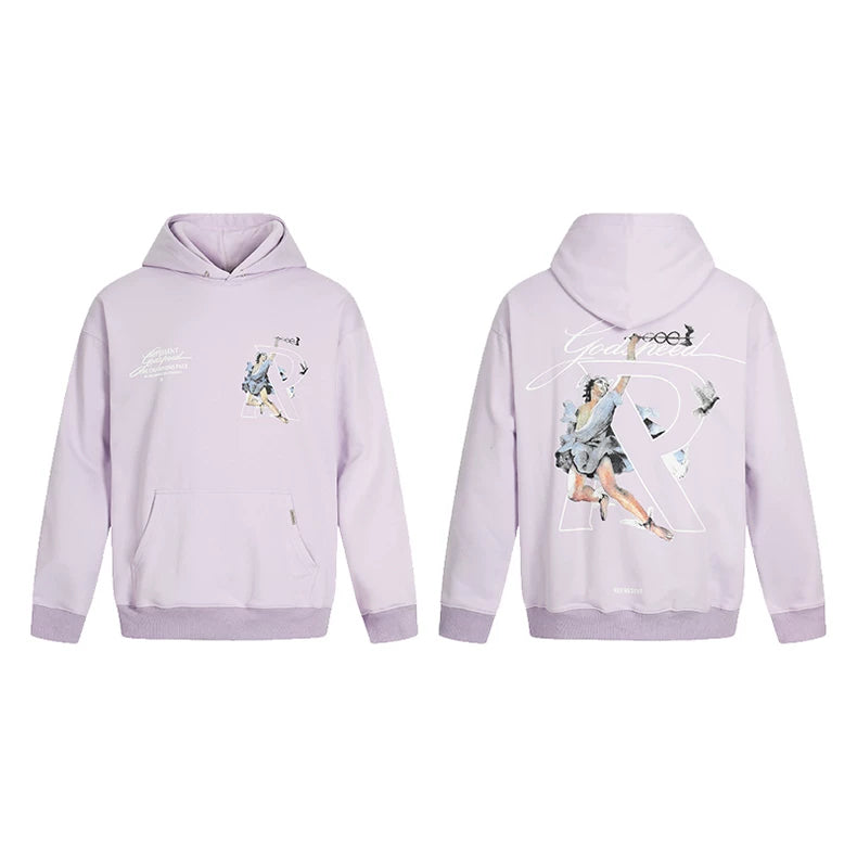 Represent "Good Speed" Vintage Figure & "R" Graphic Heavyweight Hoodie - Lavender