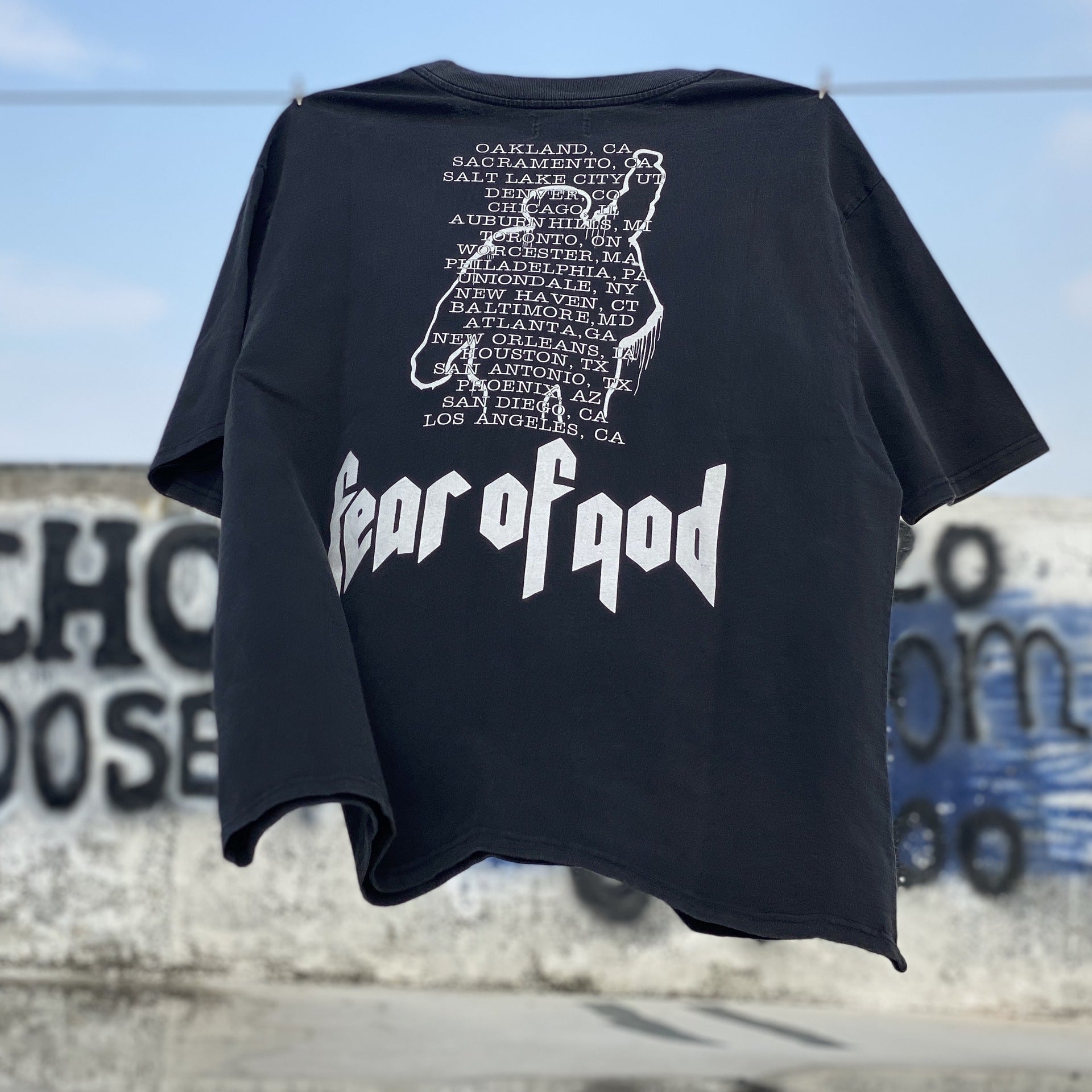 Fog Essentials T Shirts Summer FOG Los Angeles Battle Limited Crew Neck Short Sleeves