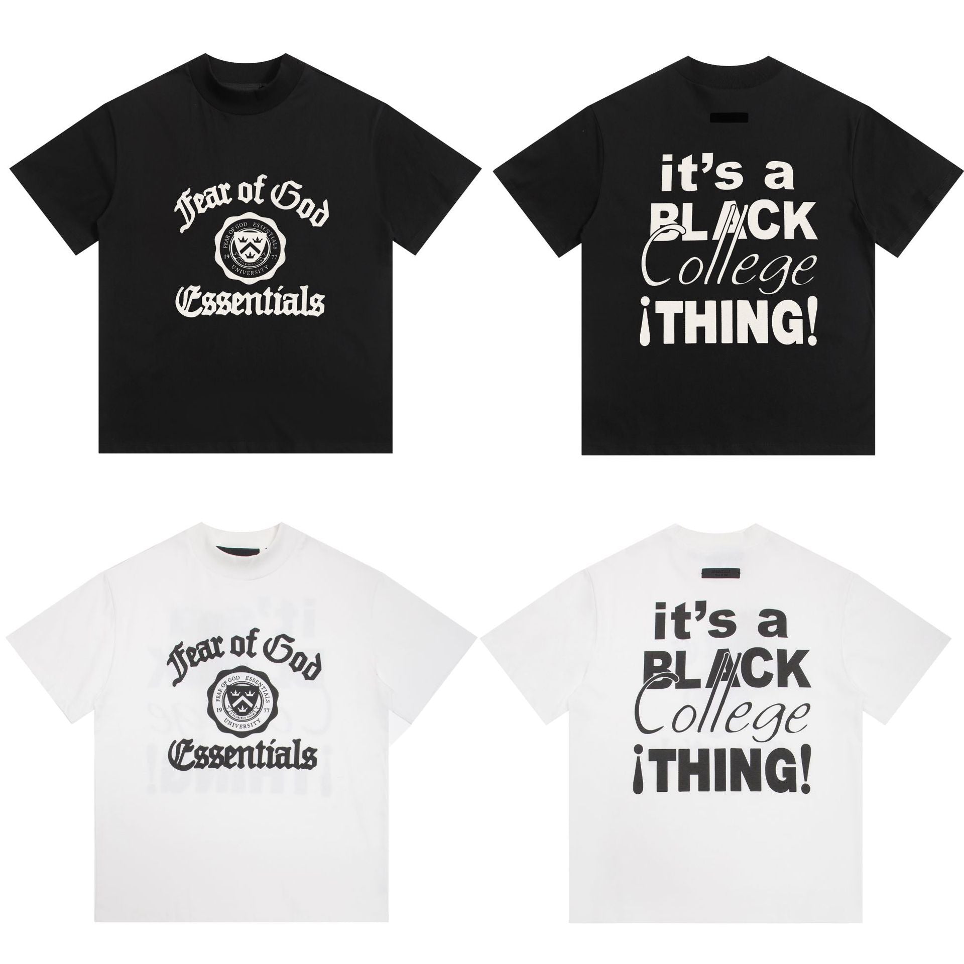 Fog Essentials T Shirts Spring/Summer FOG Letter Print Crew Neck Short Sleeves