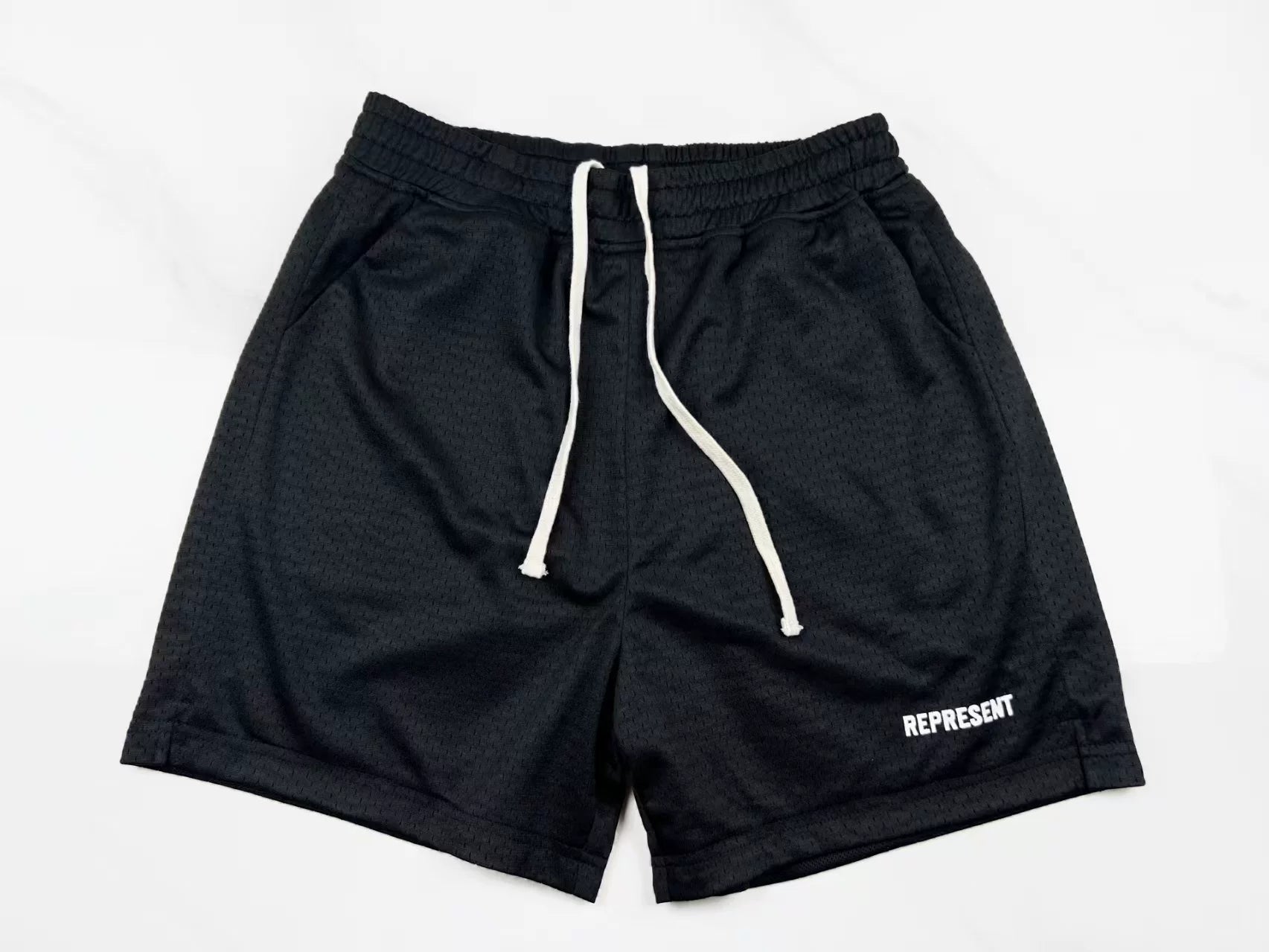 Represent Mesh Drawstring Gym Shorts - Black
