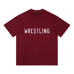 Fog Essentials T Shirts Autumn and Winter FOG Double Line Flocking Letter Crew Neck Short Sleeves
