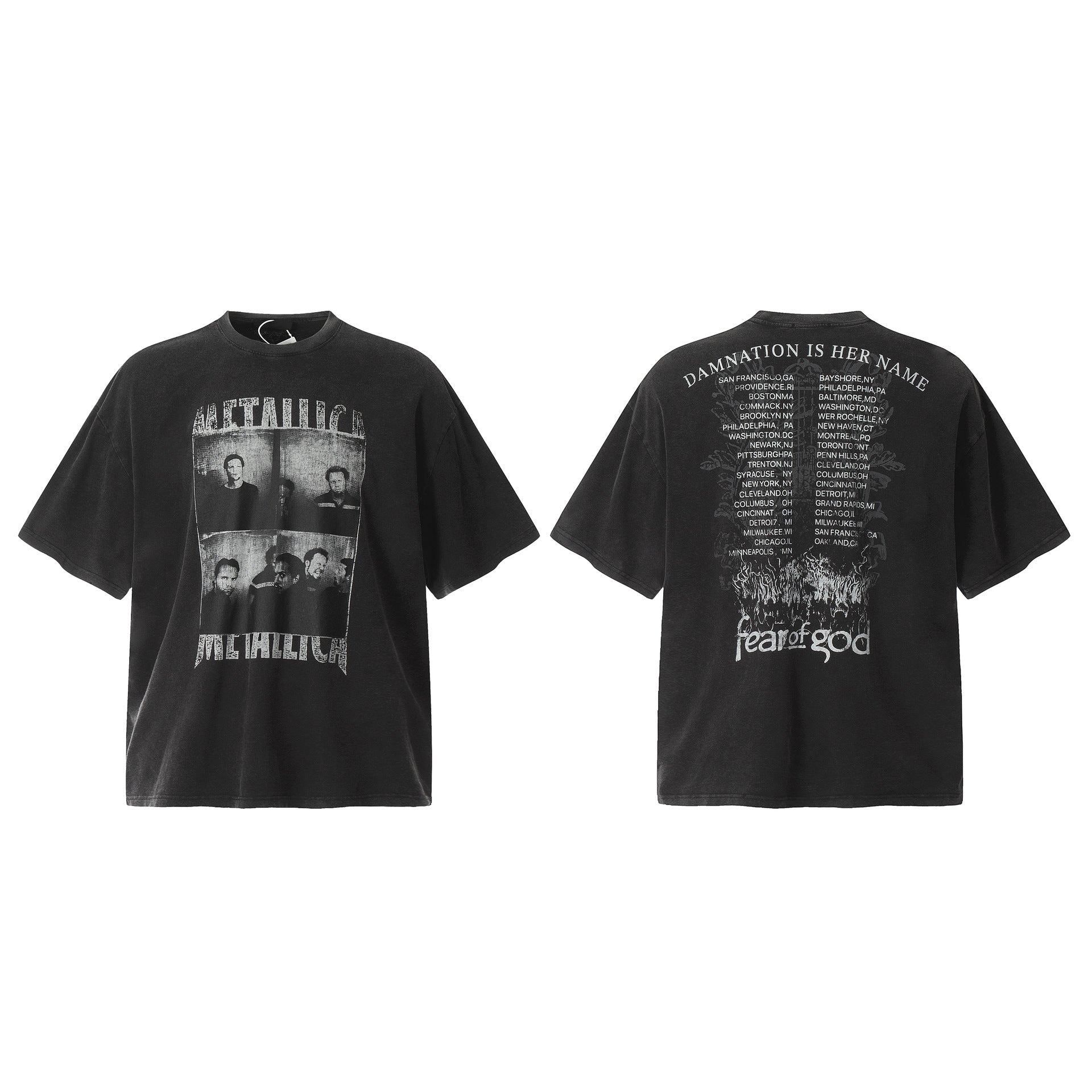 Fog Essentials T Shirts Spring and Summer FOG Washing Water Old Series Short Sleeves
