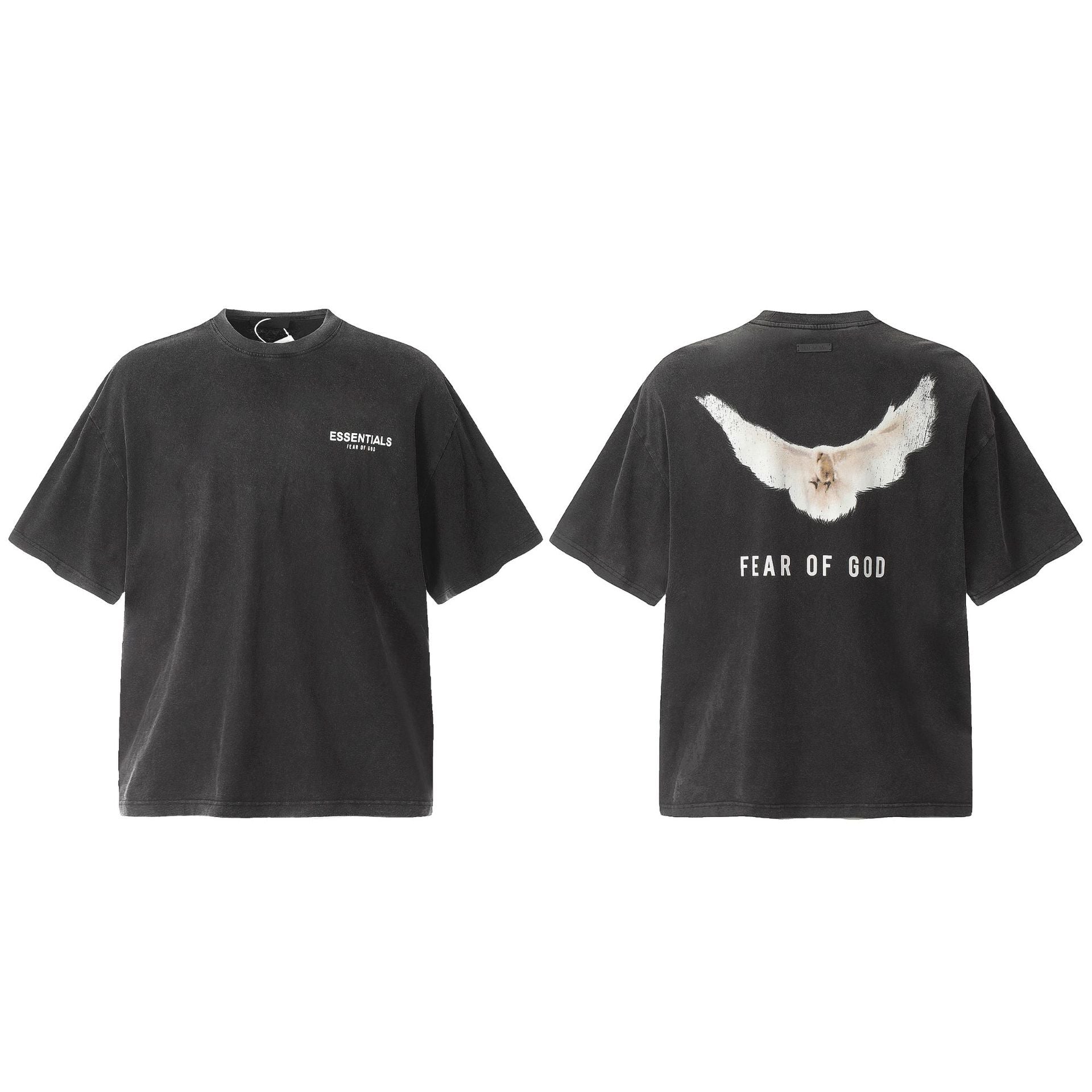 Fog Essentials T Shirts Spring and Summer FOG Washing Water Old Series Short Sleeves