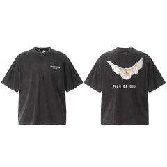 Fog Essentials T Shirts Spring and Summer FOG Washing Water Old Series Short Sleeves
