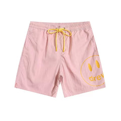Drew House Smiley Face Swim Shorts, Light Pink
