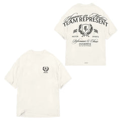 Represent "Team Represent" Motorsport Crest Graphic T-Shirt - Off-White
