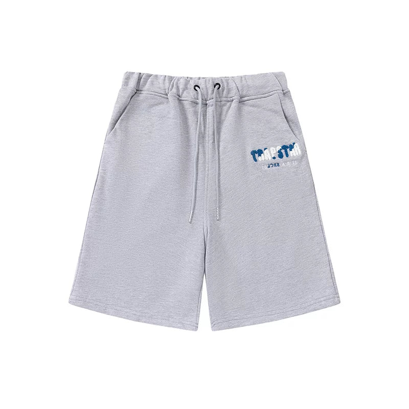 Trapstar Graffiti Logo Sweat Shorts - Grey/Blue