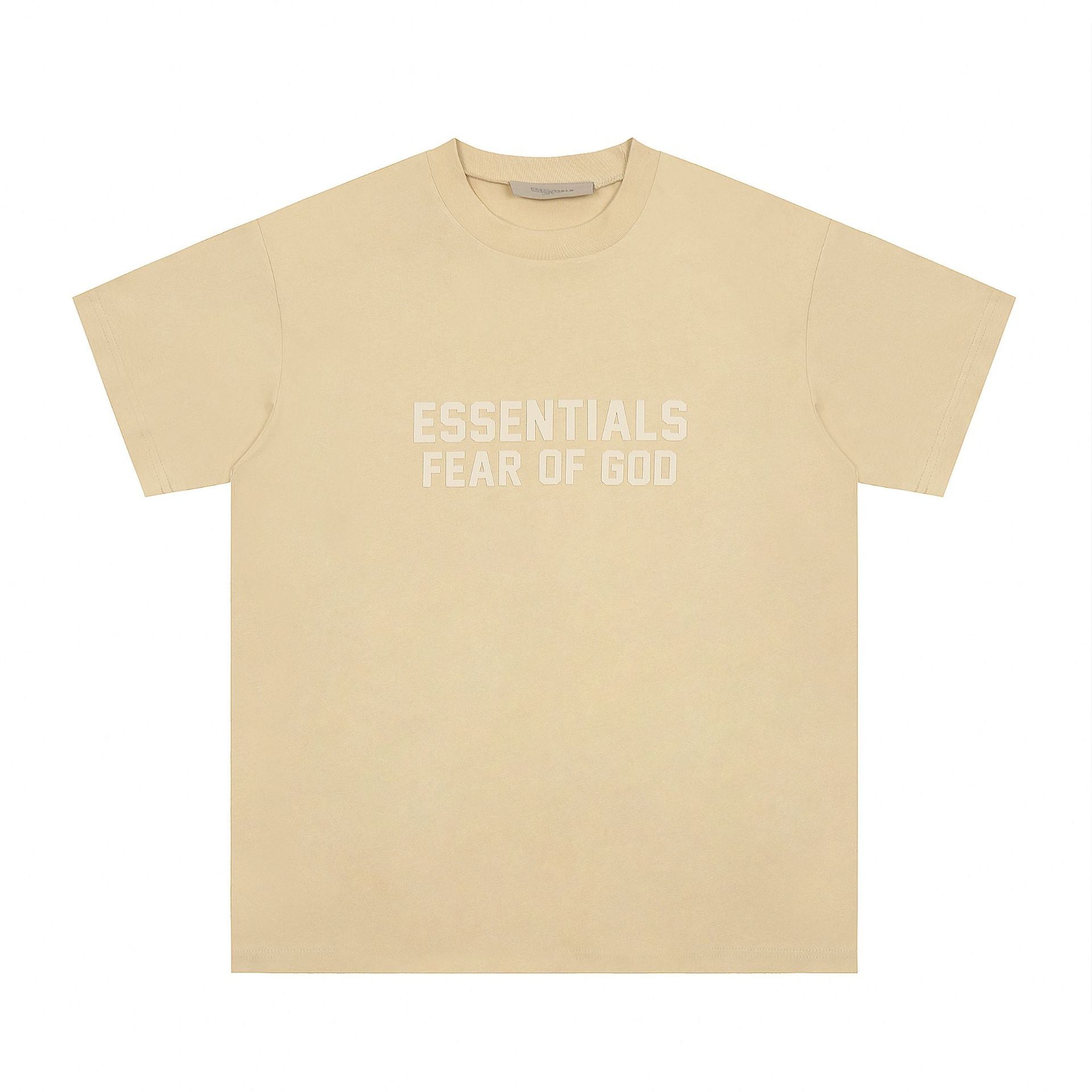 Fog Essentials T Shirts Spring Summer FOG Season 8 Flocking Letter Crew Neck Short Sleeves