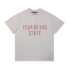 Fog Essentials T Shirts Spring/Summer FOG Double Line Letter Print Crew Neck Short Sleeves