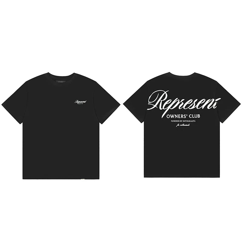 Represent Script Owners' Club Graphic T-Shirt - Black/White