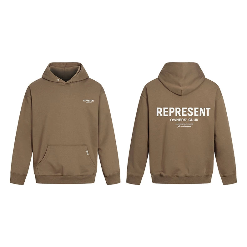 Represent Owners' Club Heavyweight Hoodie - Khaki/Brown