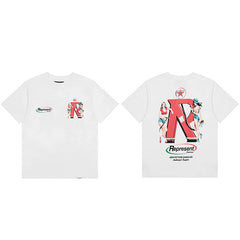 Represent "Premium Gasoline" Pin-Up Girl Graphic T-Shirt - Off-White