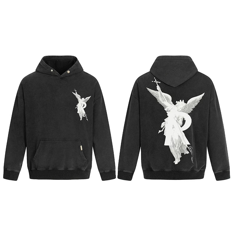 Represent Archangel Graphic Heavyweight Hoodie - Vintage Black