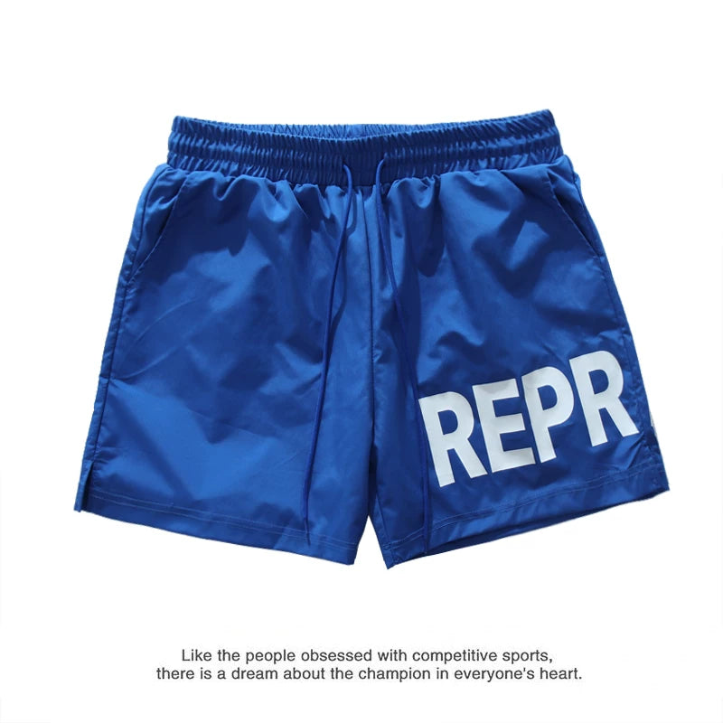 Represent Large Logo Nylon Shorts - Royal Blue