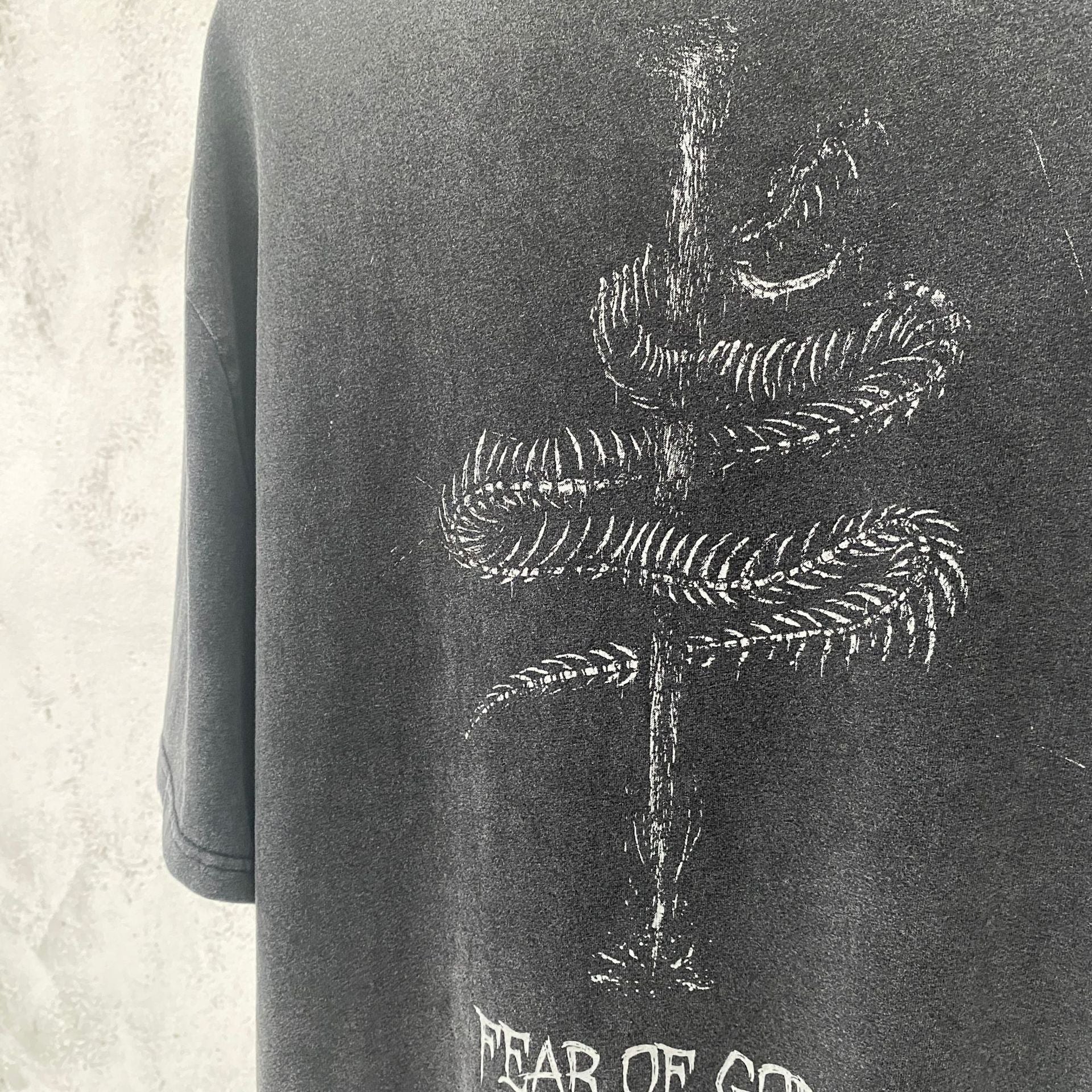Fog Essentials T Shirts Spring and Summer FOG Joint Series Washing Water Old Crew Neck Short Sleeves