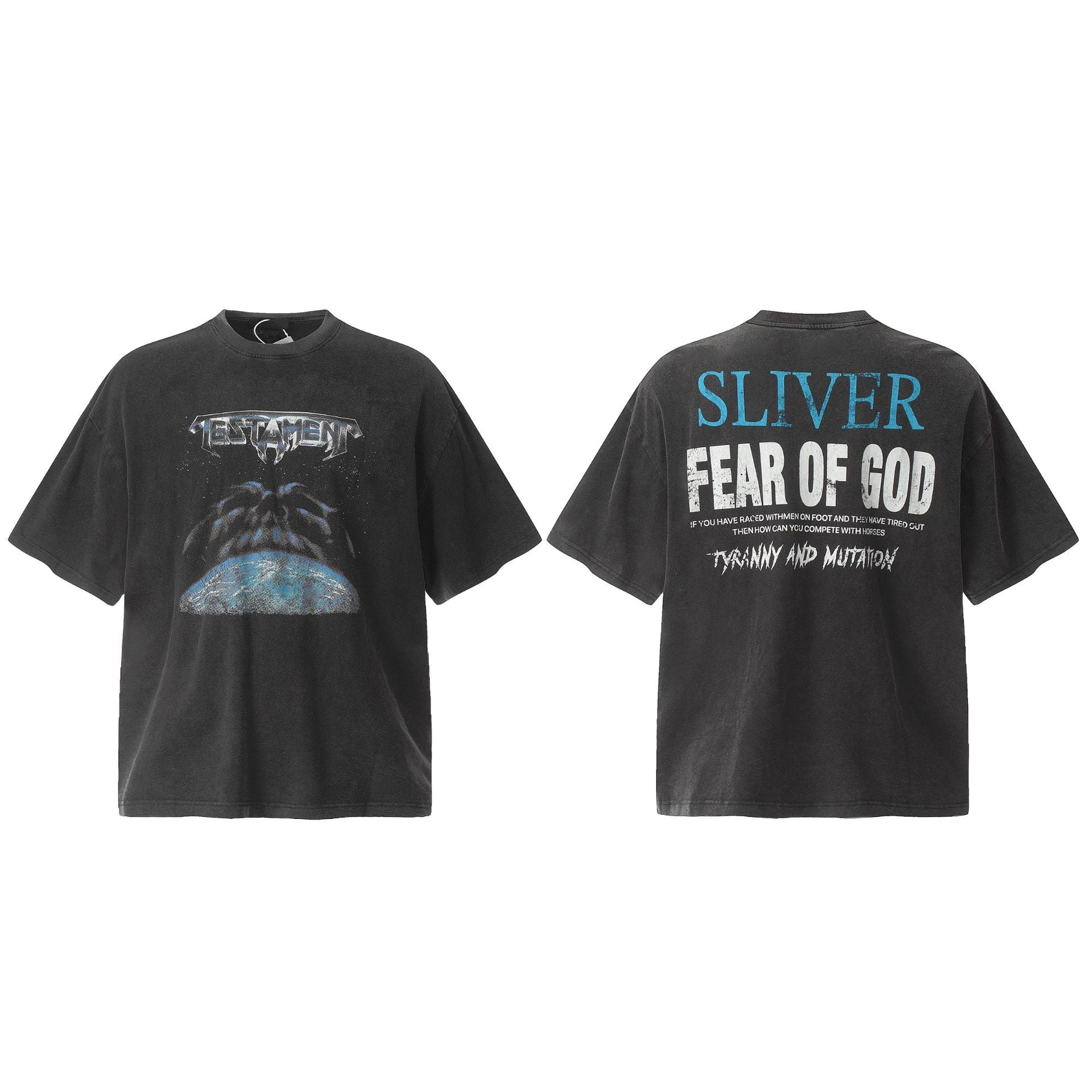 Fog Essentials T Shirts Spring and Summer FOG Washing Water Old Series Short Sleeves
