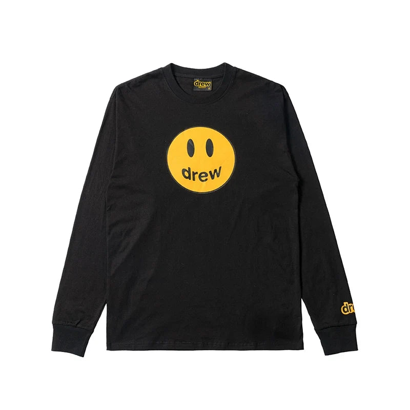 Drew House Classic Smiley Long Sleeve Tee, Black