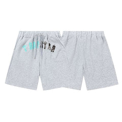 Trapstar Camo Arch Logo Gothic Sweat Shorts - Grey/Teal