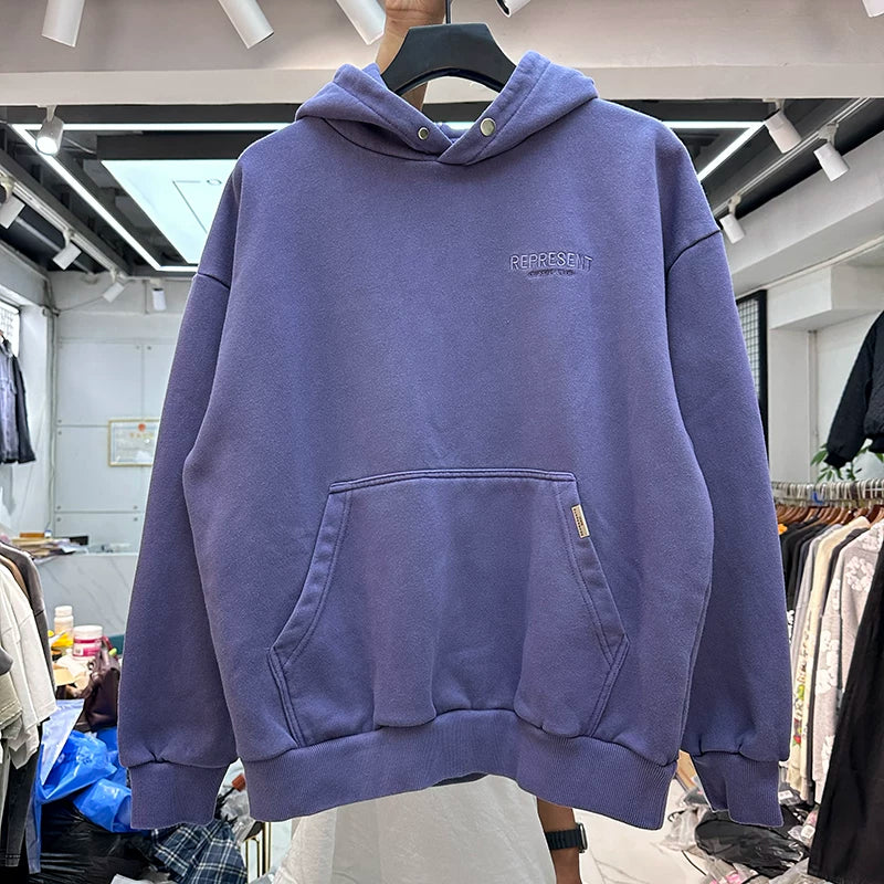 Represent Vintage Heavyweight Hoodie with Snap Collar - Lavender