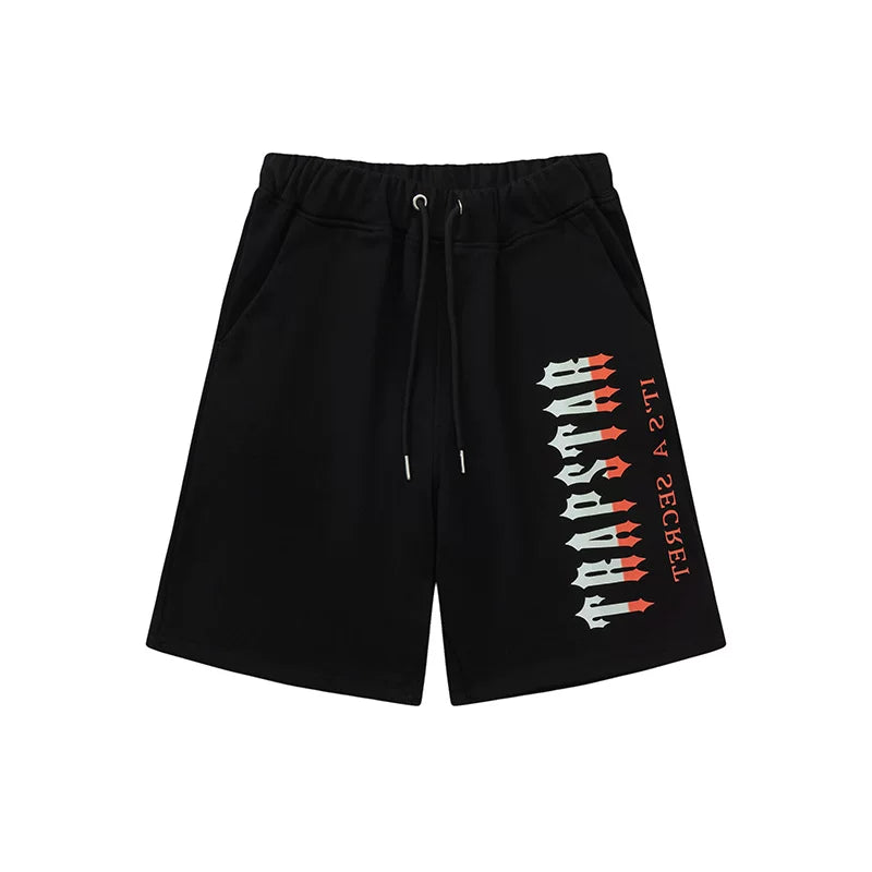 Trapstar It's A Secret Vertical Gradient Sweat Shorts - Black/Red