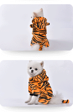 Cat Clothes Tiger Outfit Thermal Cotton-Padded Clothes Kitten Blue Cat British Shorthair Muppet Autumn and Winter Pet Dog Four-Legged Clothes