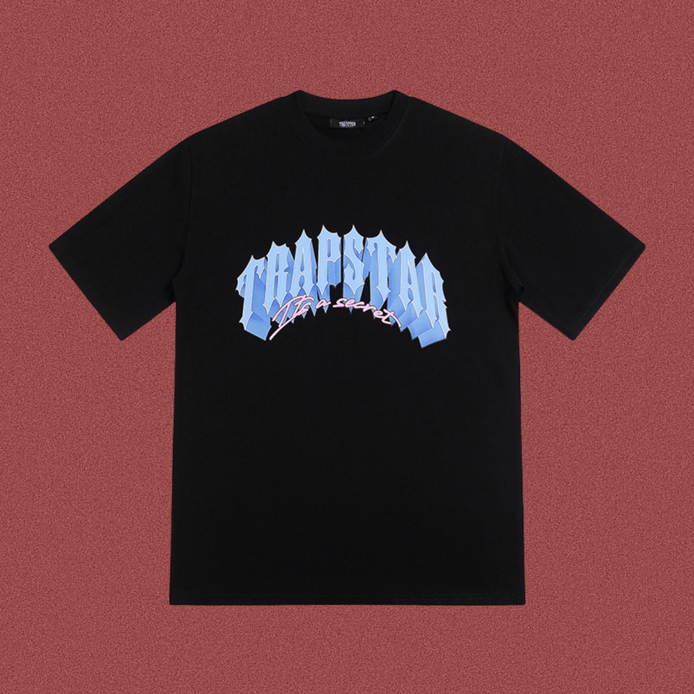 Trapstar Blue Gradient Arch Logo Tee - Black