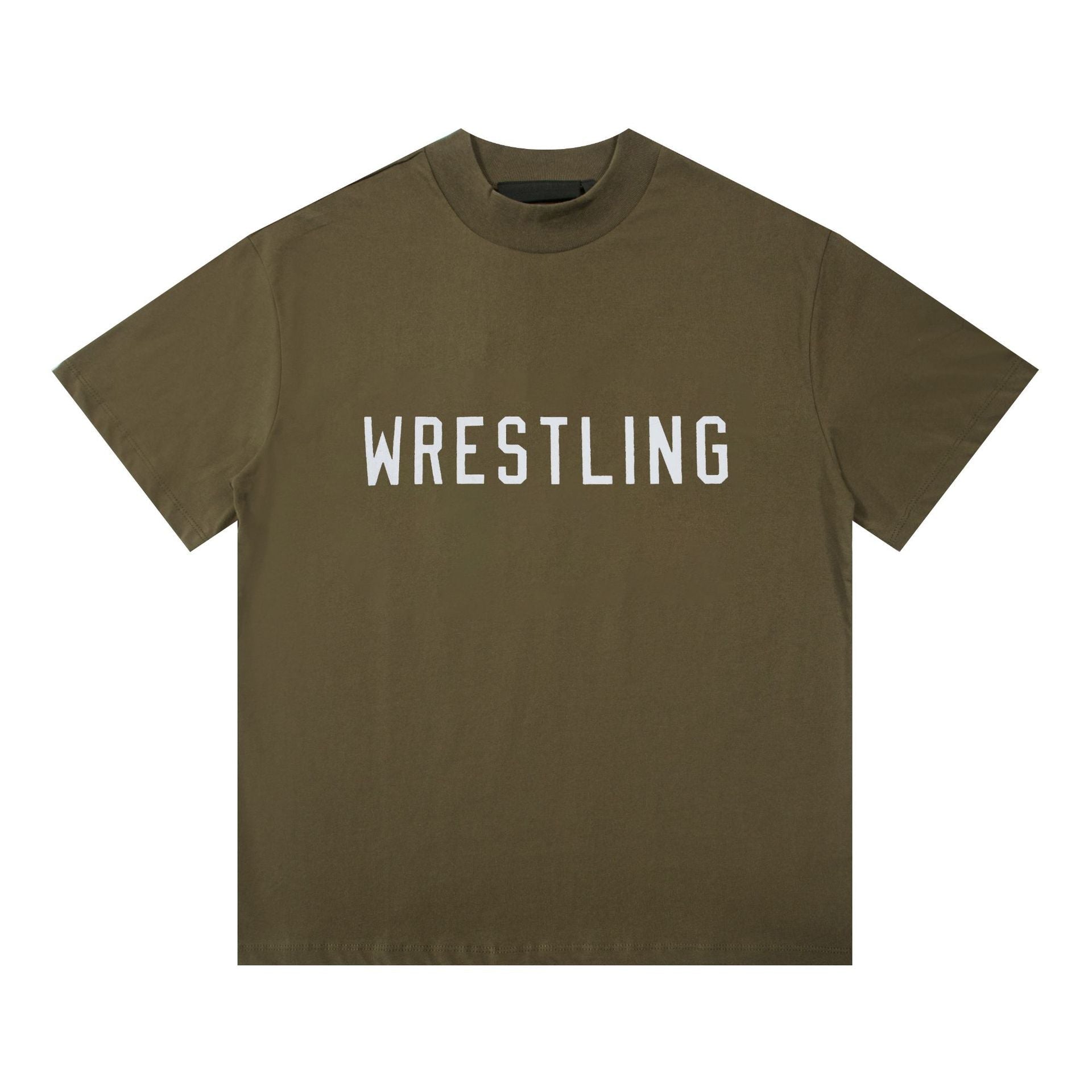 Fog Essentials T Shirts Autumn and Winter FOG Double Line Flocking Letter Crew Neck Short Sleeves