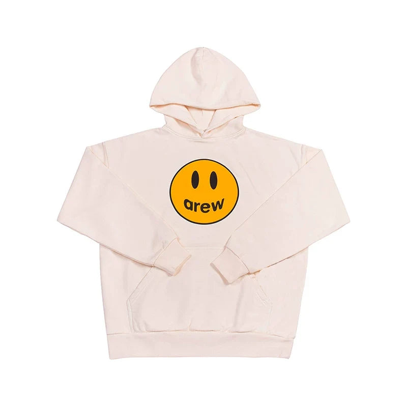 Drew House Smiley Face Pullover Hoodie, Cream