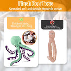 Durable Plush Dog Toy – Squeaky Octopus for All Breeds