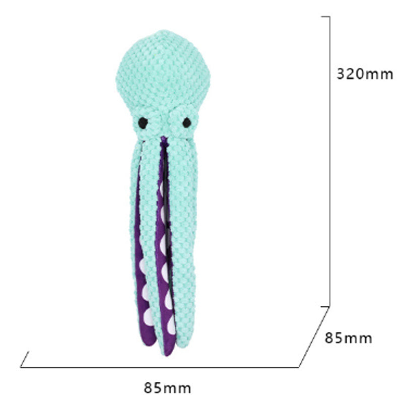 Durable Plush Dog Toy – Squeaky Octopus for All Breeds