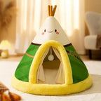 Cat Bed Plush Teepee Cozy Enclosed Tent for Cats and Small Dogs
