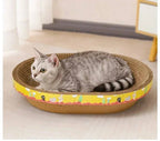 Cat Bed with Premium Corrugated Cardboard Scratch Pad